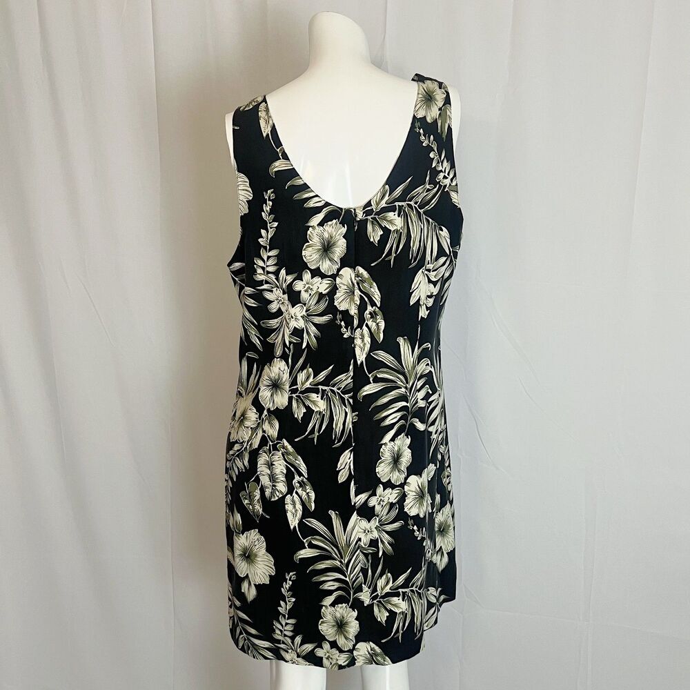 100% Silk Vintage 90s Pineapple Moon Tropical Print Mini Dress Women's Size L - Picture 4 of 6